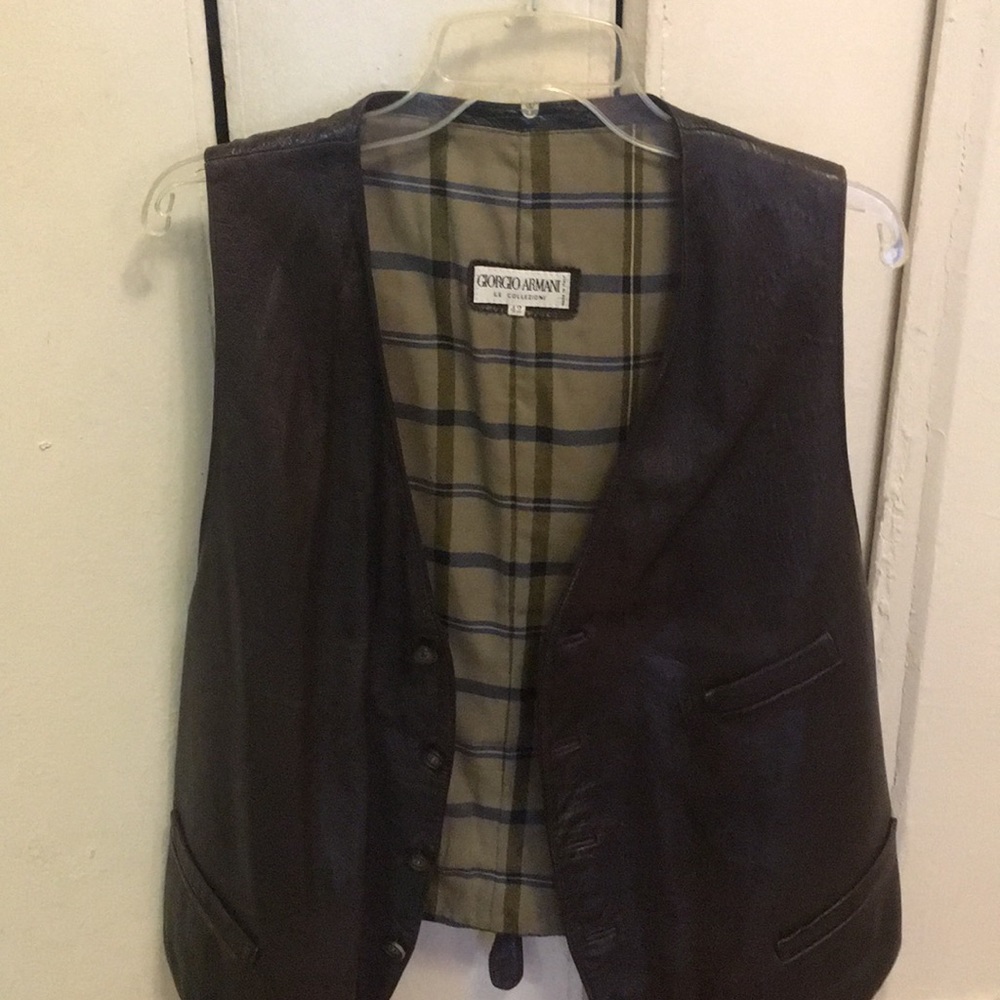 Giorgio Armani le collezioni leather vest for men